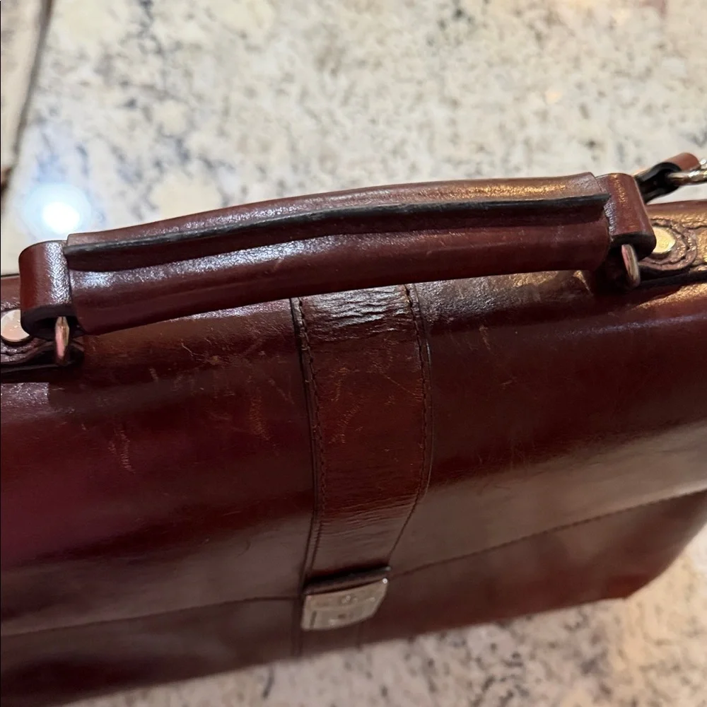 Bosca Rich Brown Leather Briefcase